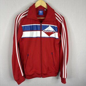 Vintage Adidas Originals Track Jacket Men’s M Red Trefoil 3-Stripe Retro